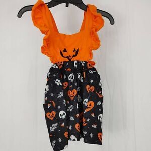 Unbranded Halloween Outfit Dress Size 80 (18-24m) Overall Ruffled Halter Tie.